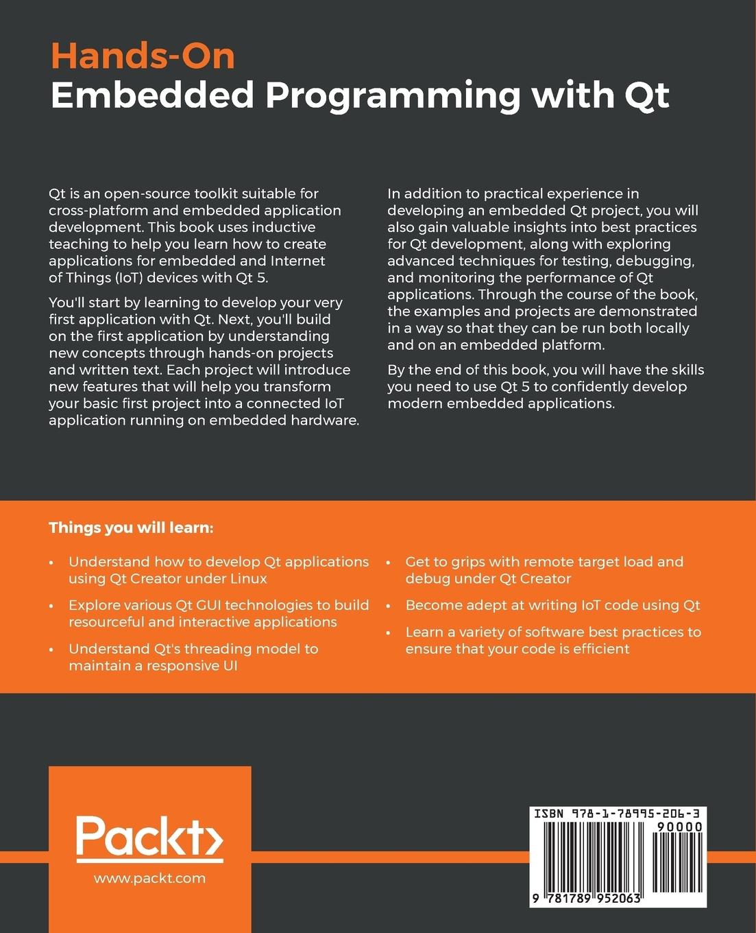 Rückseitencover Hands-On Embedded Programming with Qt