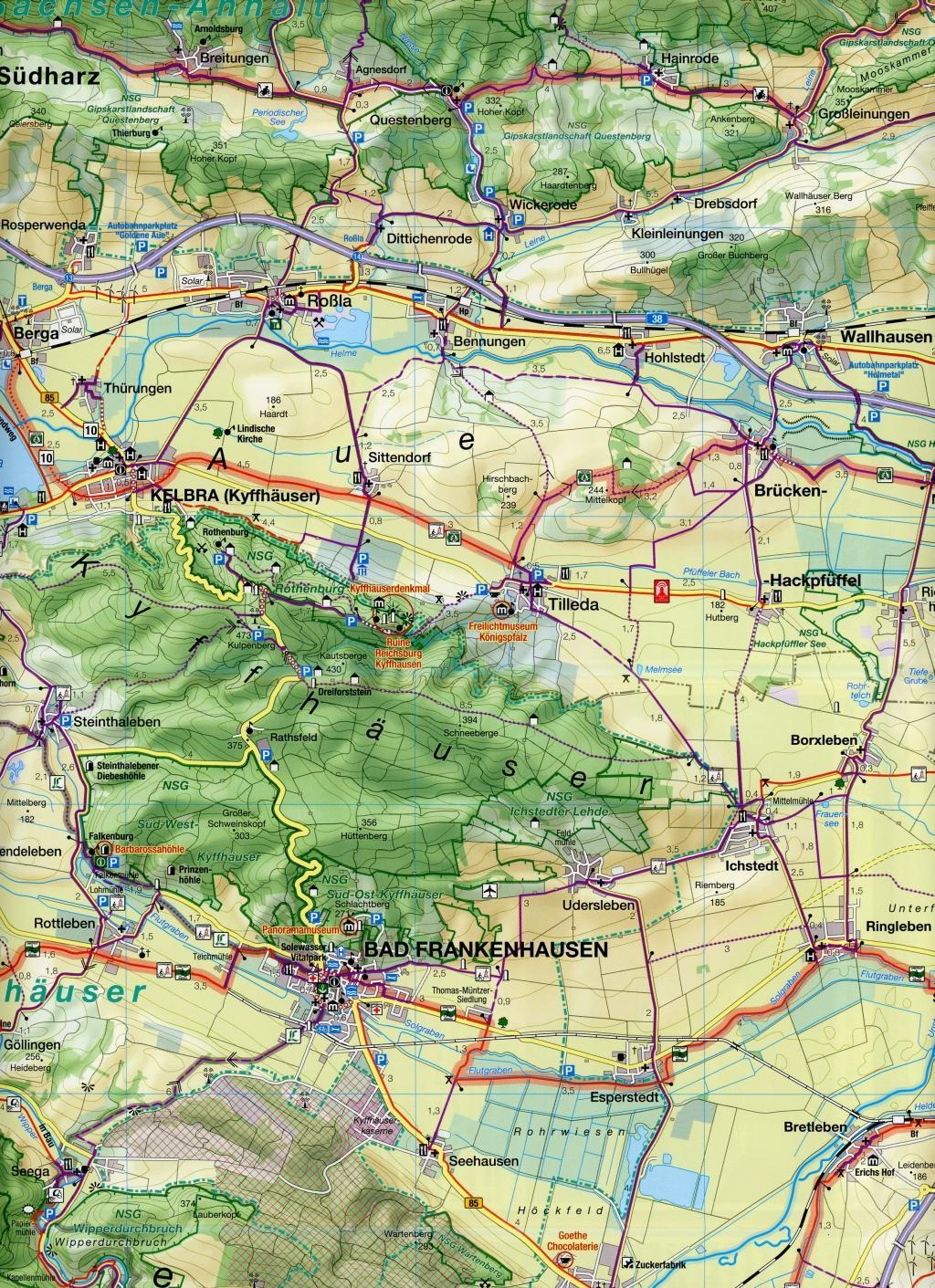 Beispielinhalt (Bild) Südharz, Kyffhäuser Fahrradkarte 1 : 75 000