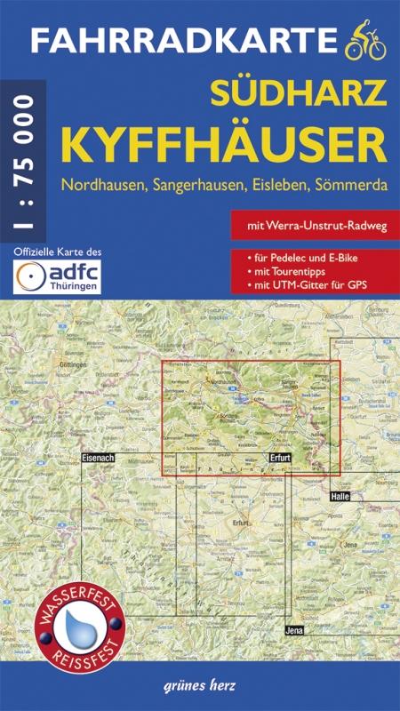 Vorderes Coverbild Südharz, Kyffhäuser Fahrradkarte 1 : 75 000