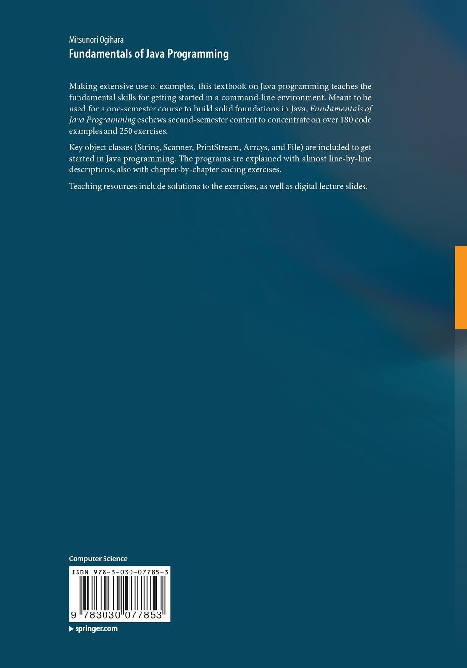 Rückseitencover Fundamentals of Java Programming