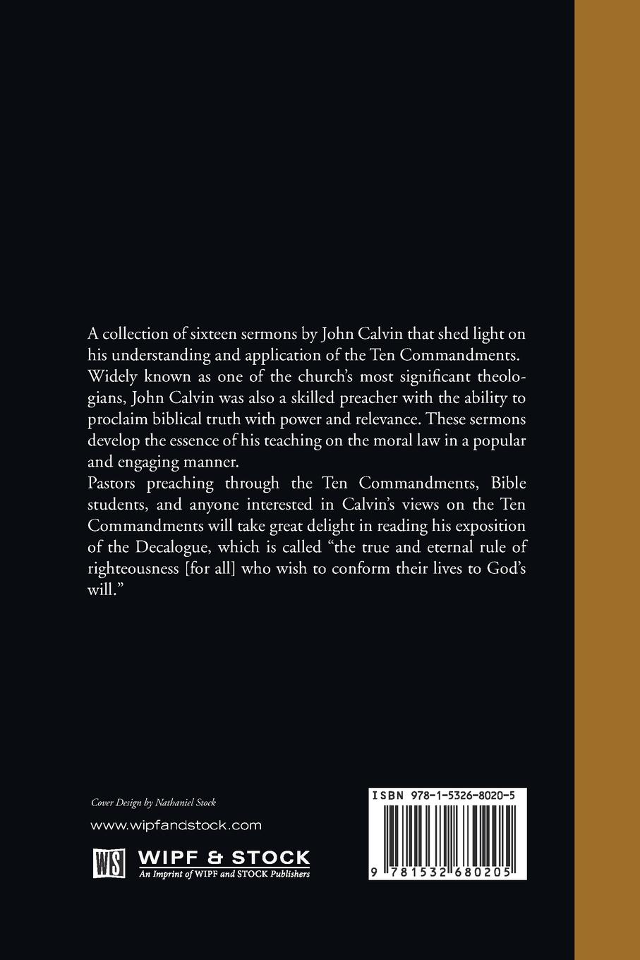 Rückseitencover John Calvin's Sermons on the Ten Commandments