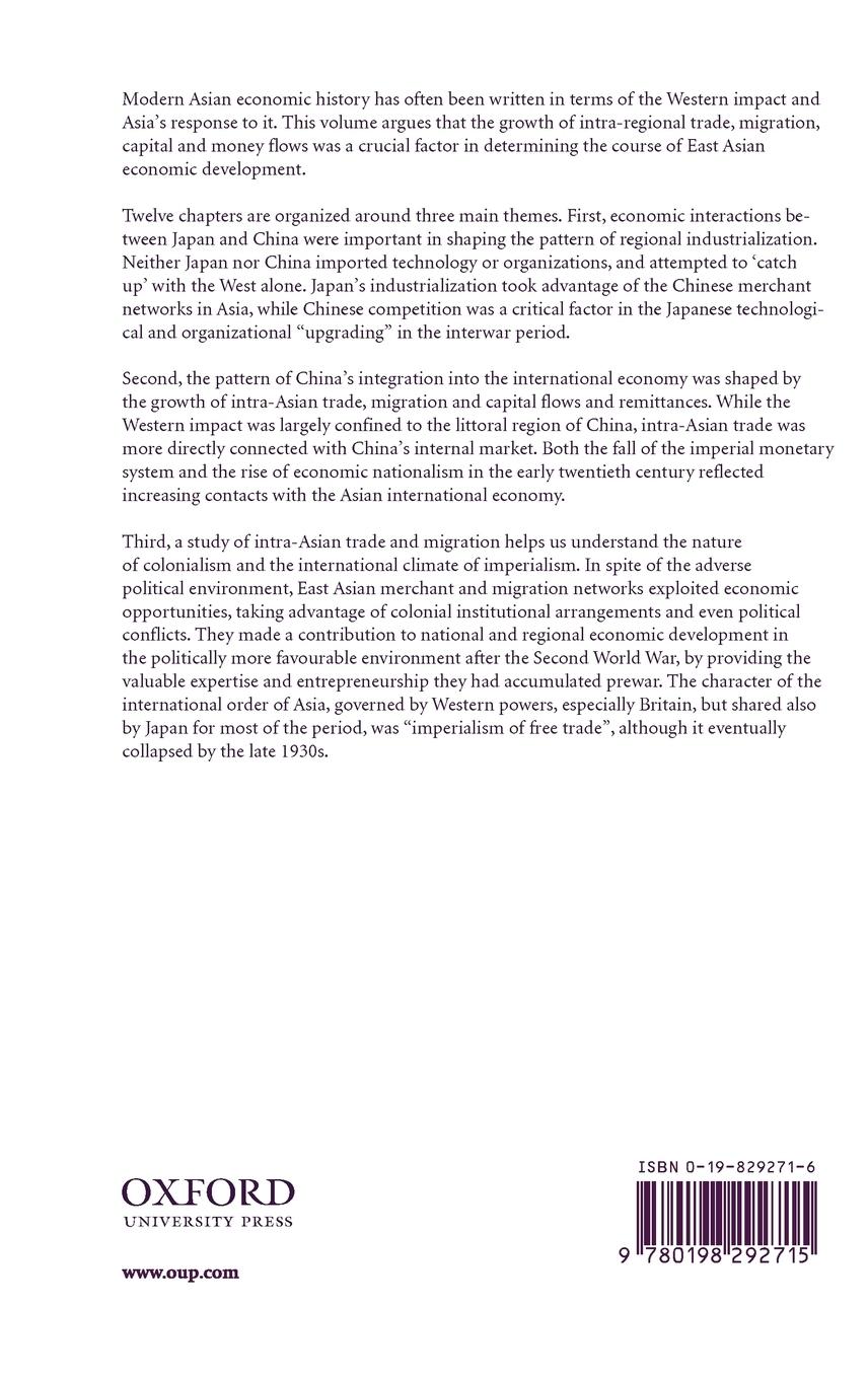 Rückseitencover Japan, China, and the Growth of the Asian International Economy, 1850-1949