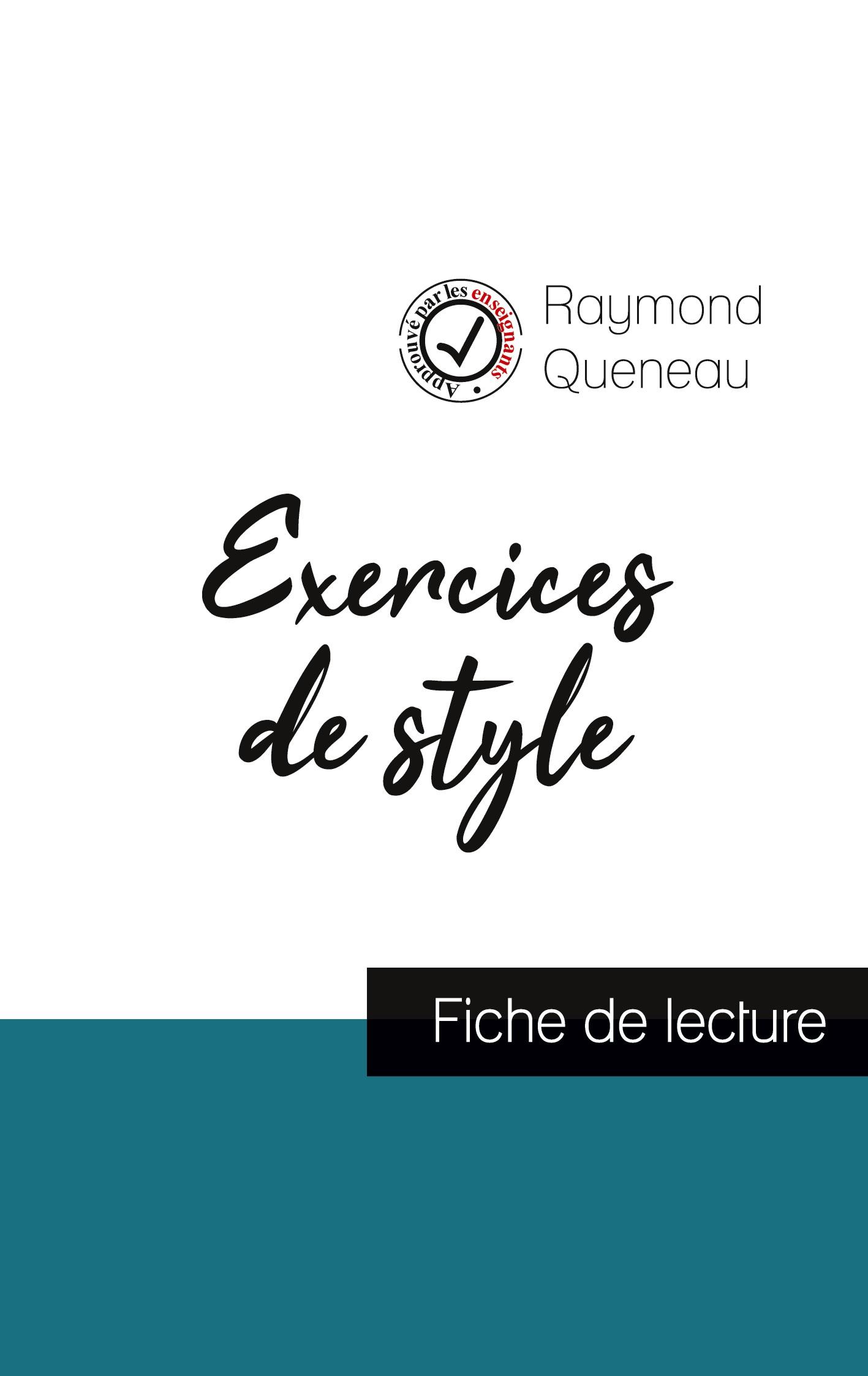 Vorderes Coverbild Exercices de style de Raymond Queneau (fiche de lecture et analyse complète de l'¿uvre)