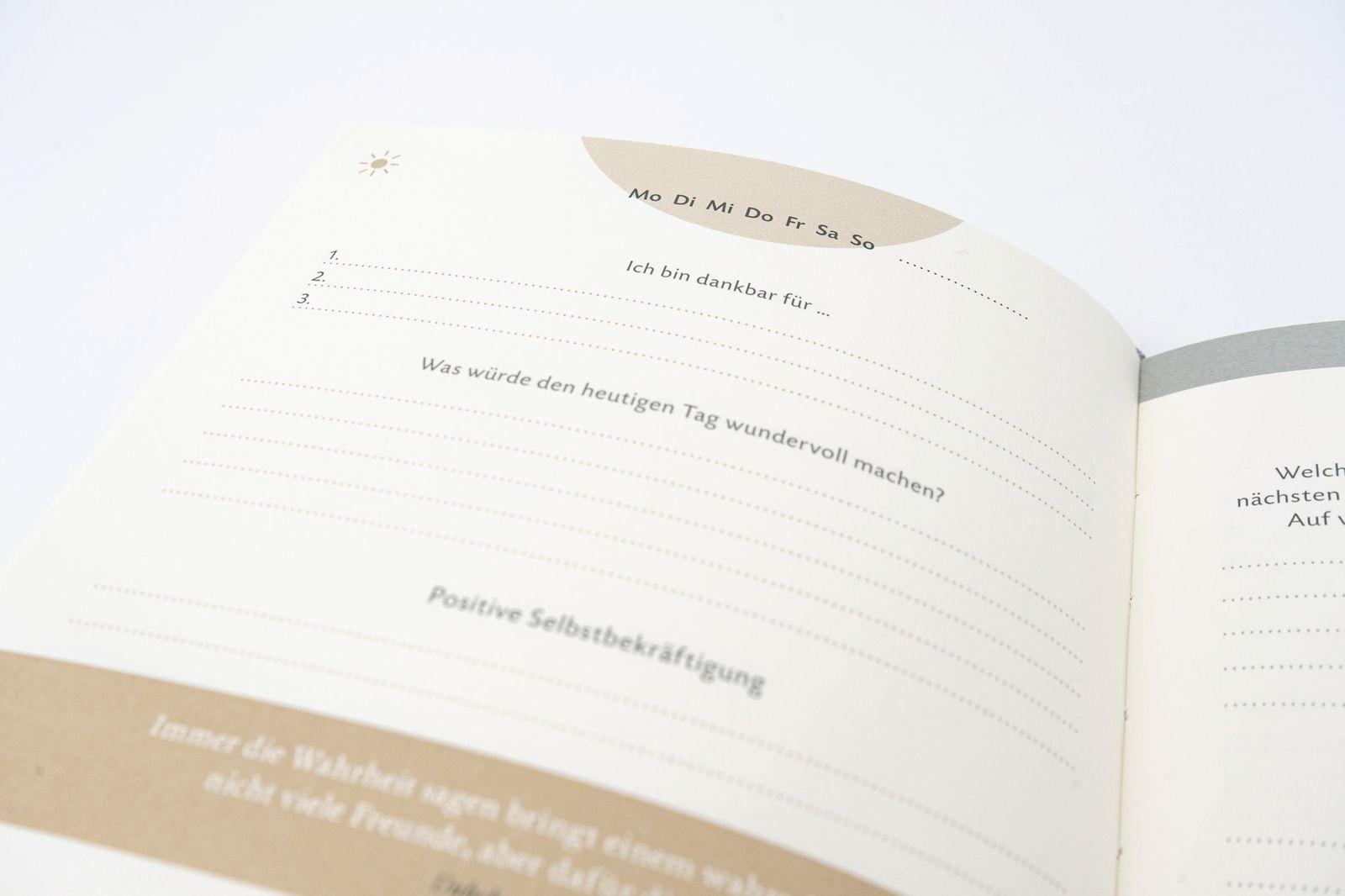 Beispielinhalt (Bild) Das 6-Minuten-Tagebuch (schwarz)