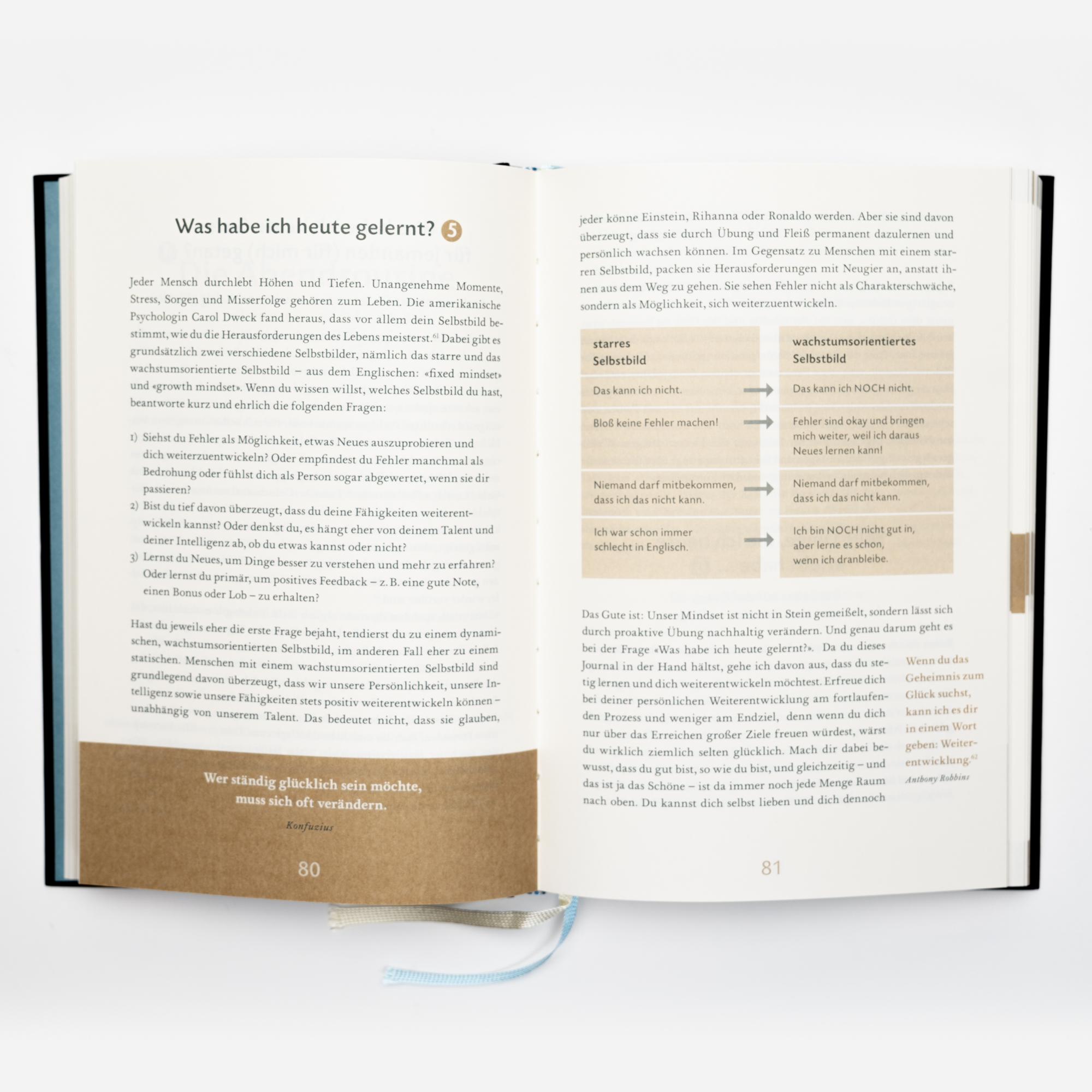 Beispielinhalt (Bild) Das 6-Minuten-Tagebuch (schwarz)