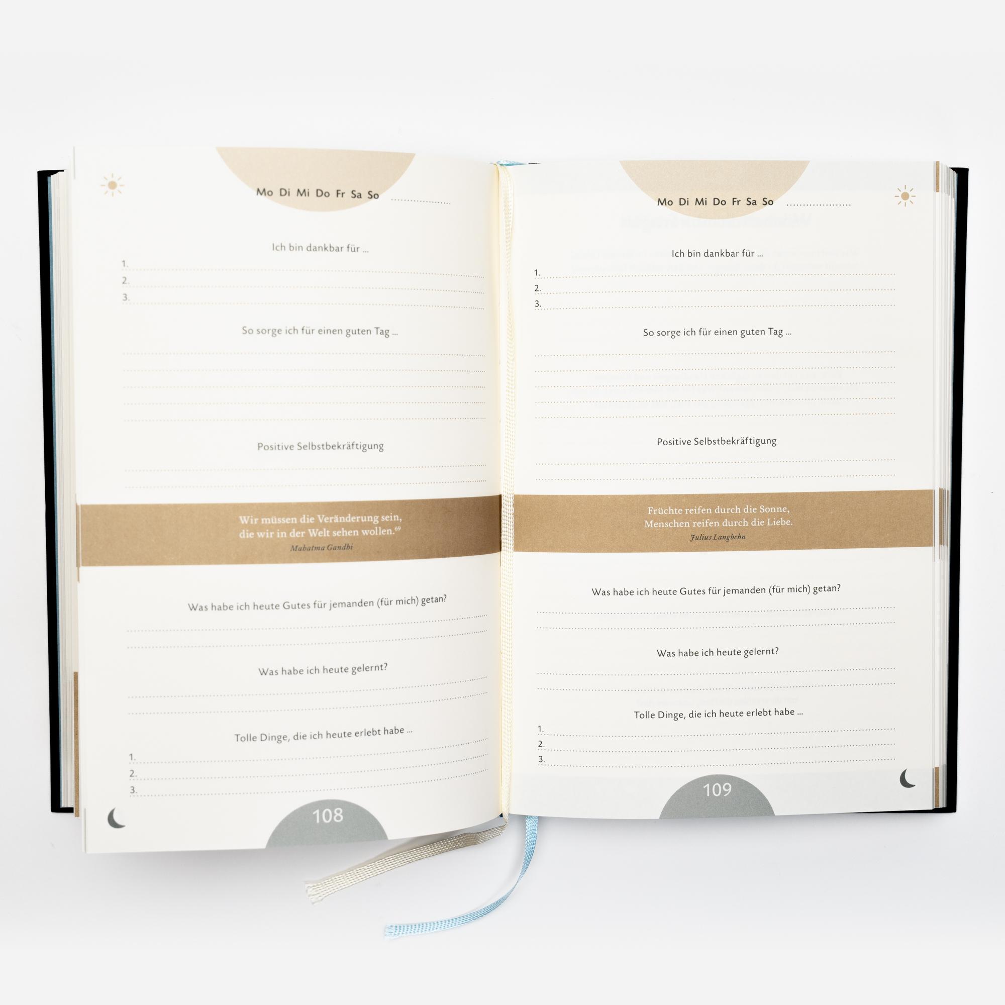 Beispielinhalt (Bild) Das 6-Minuten-Tagebuch (schwarz)