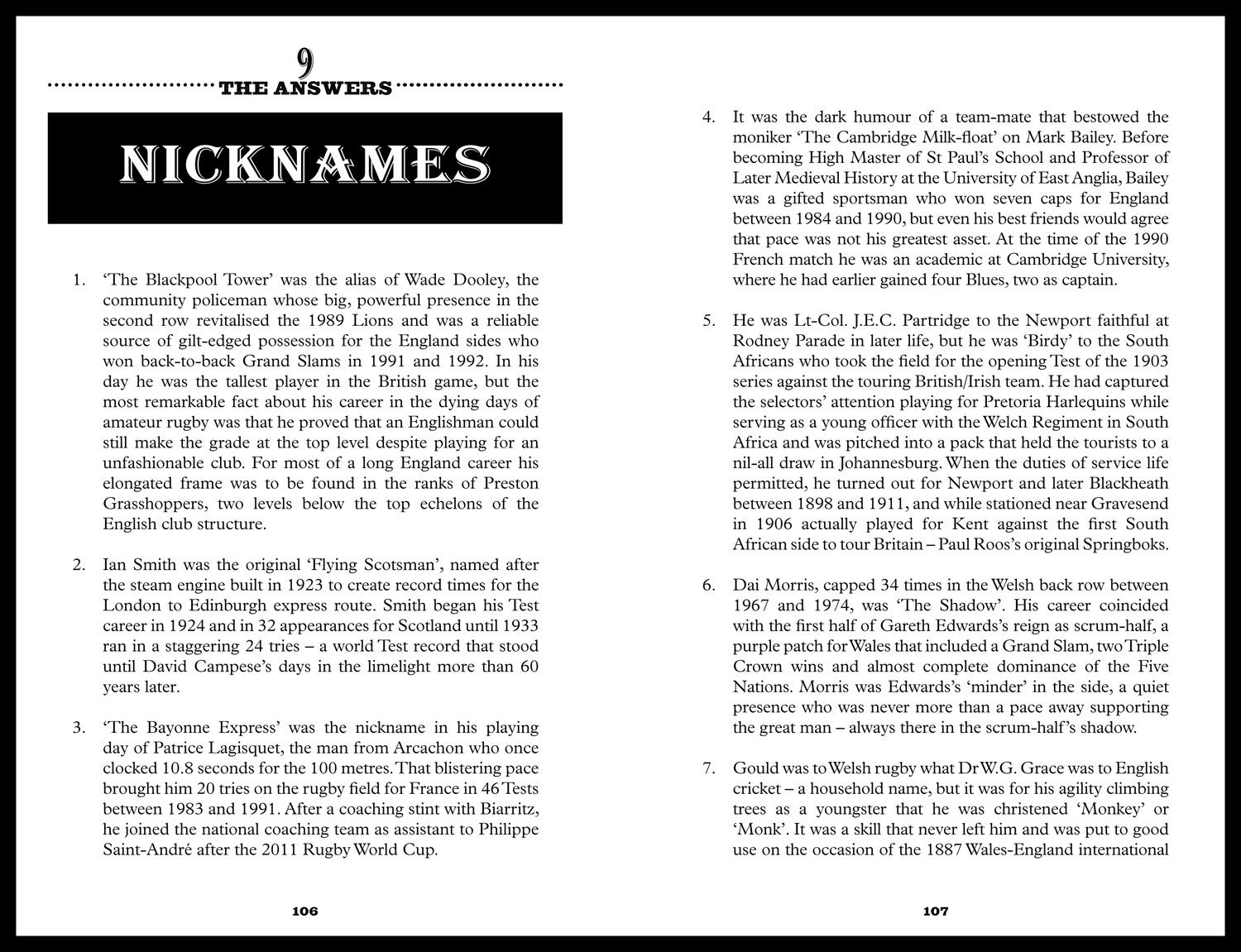 Beispielinhalt (Bild) The Strangest Rugby Quiz Book