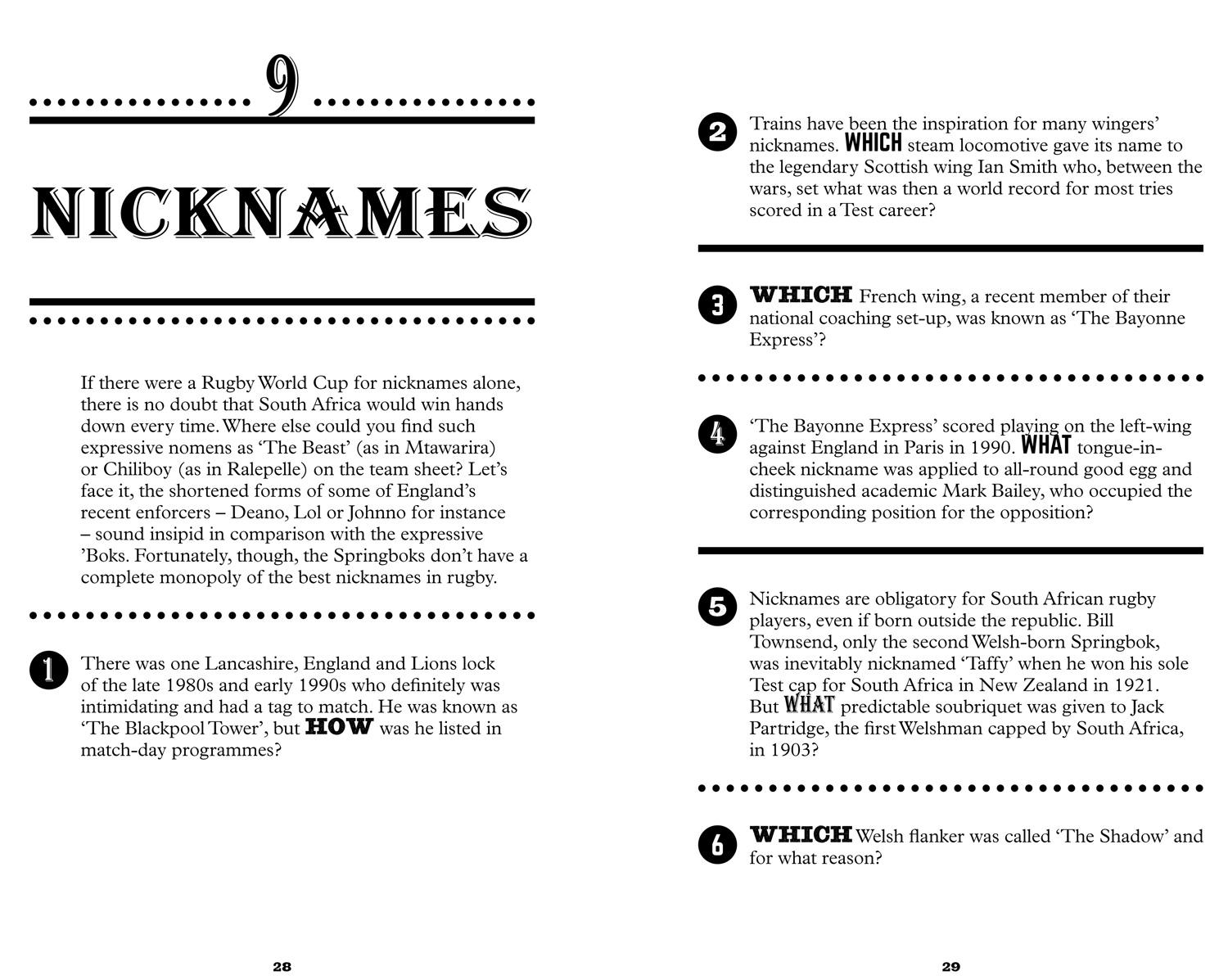 Beispielinhalt (Bild) The Strangest Rugby Quiz Book