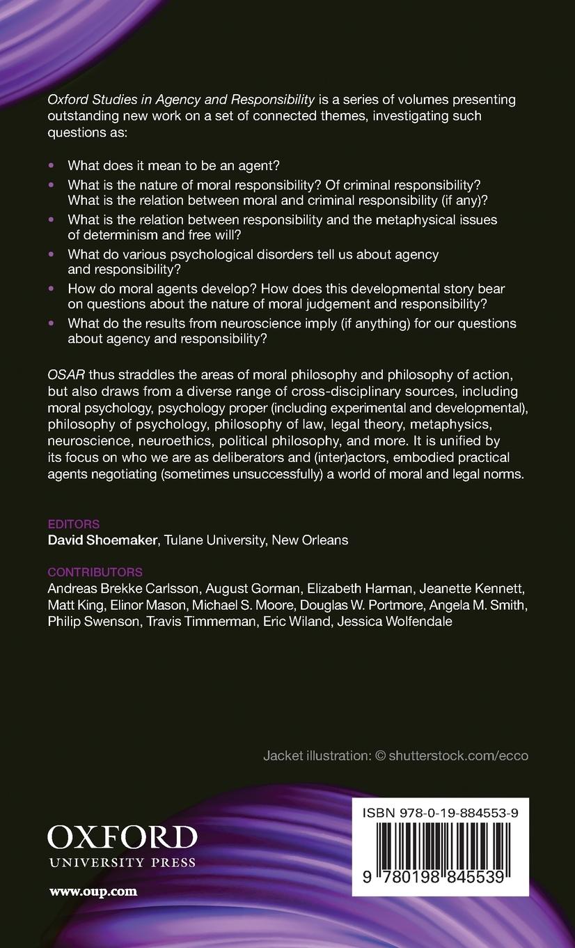 Rückseitencover Oxford Studies in Agency and Responsibility Volume 6