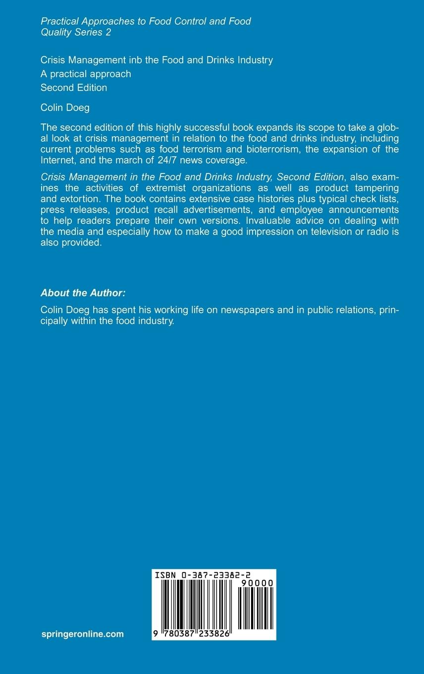 Rückseitencover Crisis Management in the Food and Drinks Industry: A Practical Approach
