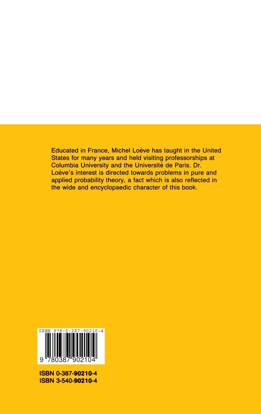 Rückseitencover Probability Theory I
