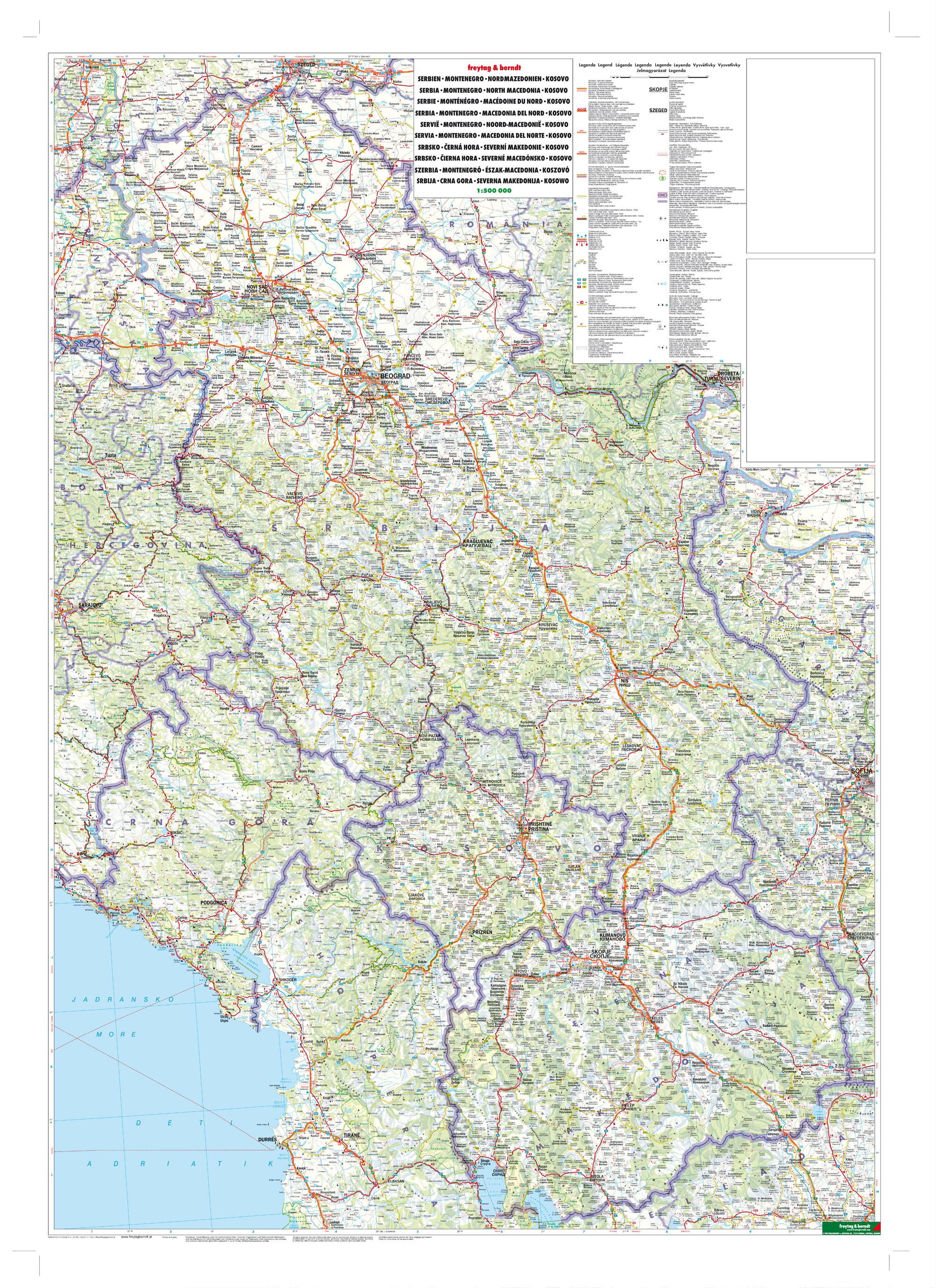 Beispielinhalt (Bild) Serbien / Montenegro / Mazedonien 1 : 500 000. Autokarte