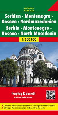 Vorderes Coverbild Serbien / Montenegro / Mazedonien 1 : 500 000. Autokarte