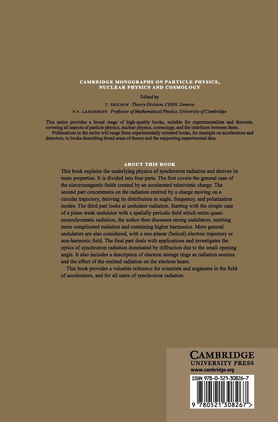 Rückseitencover The Physics of Synchrotron Radiation