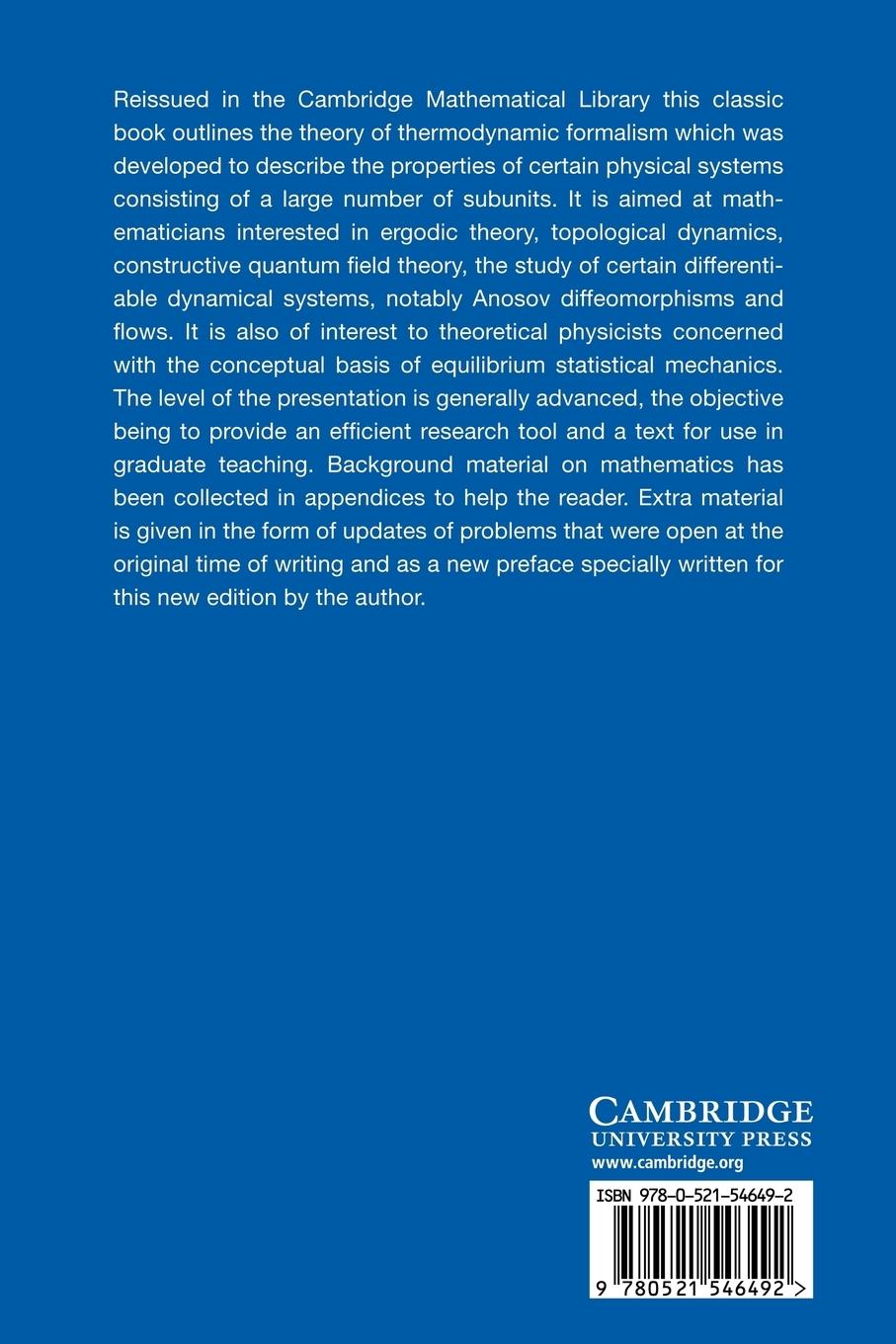 Rückseitencover Thermodynamic Formalism