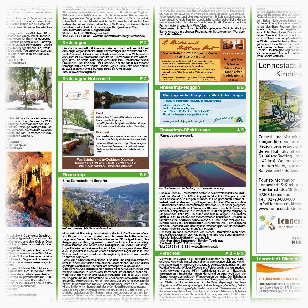 Beispielinhalt (Bild) Biggesee und Lenne mit SauerlandRadring 1:50 000