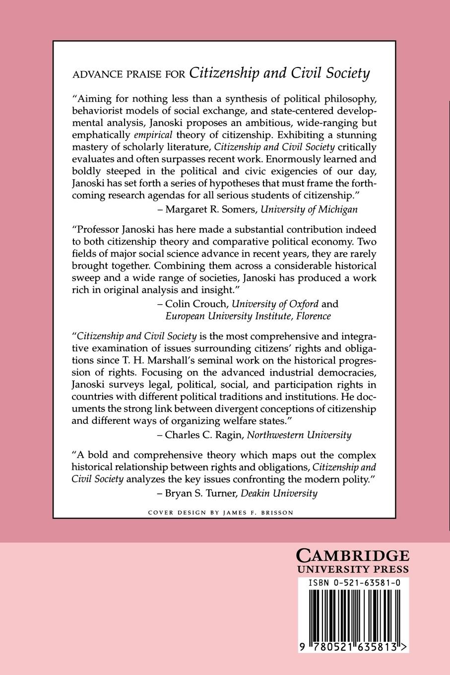 Rückseitencover Citizenship and Civil Society