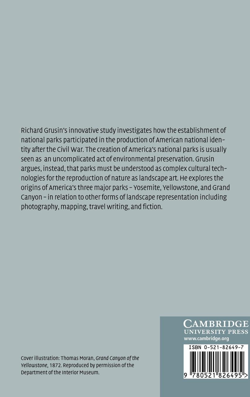 Rückseitencover Culture, Technology, and the Creation of America's National Parks