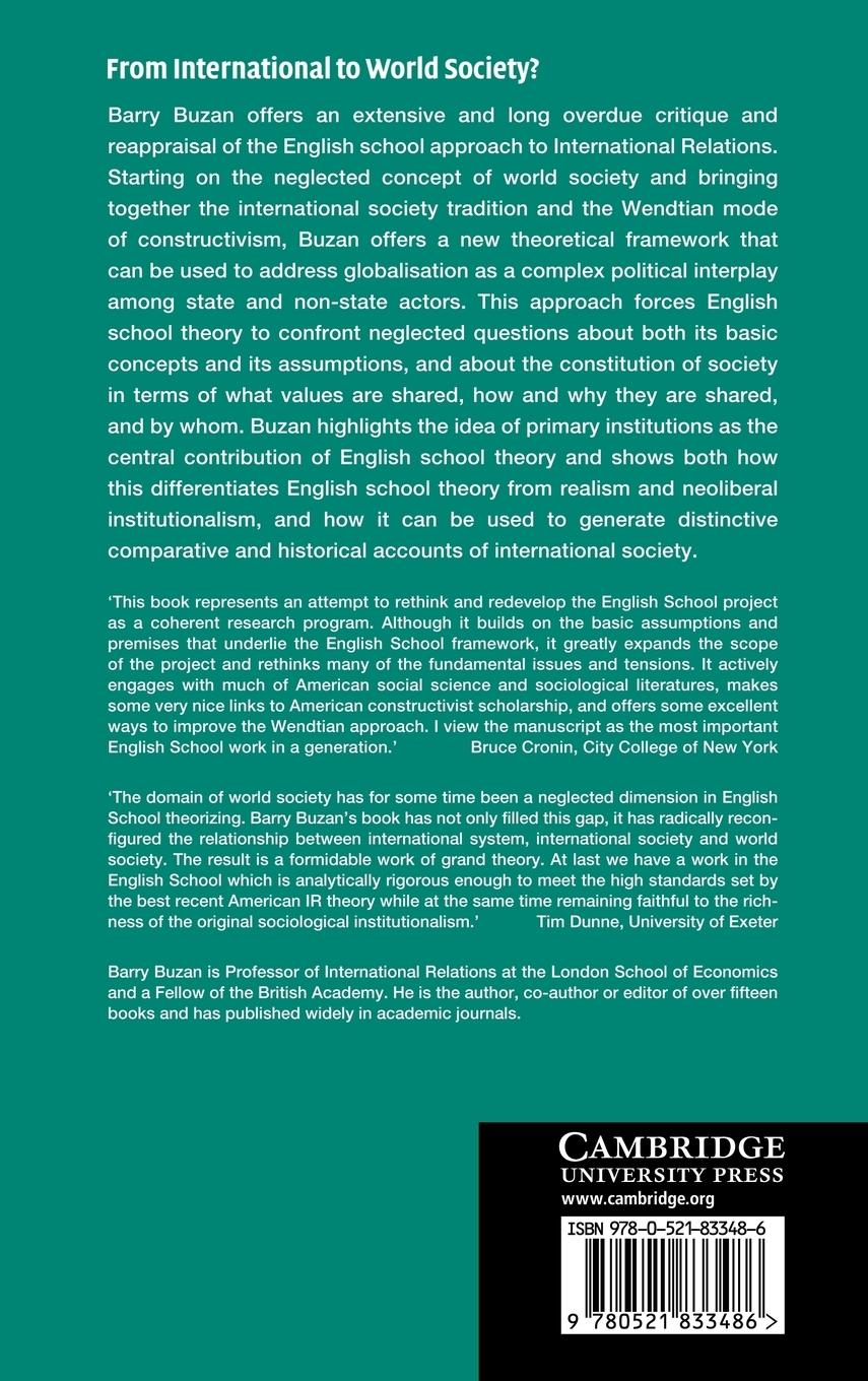 Rückseitencover From International to World Society?