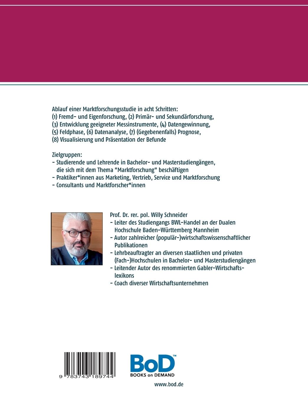 Rückseitencover Praxisleitfaden Aufbau und Ablauf einer Marktforschungsstudie