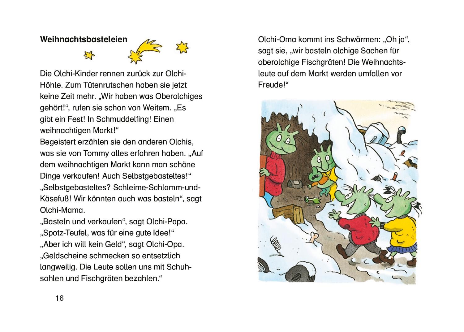 Beispielinhalt (Bild) Die Olchis feiern Weihnachten