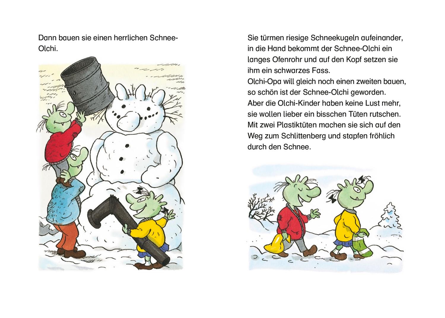 Beispielinhalt (Bild) Die Olchis feiern Weihnachten