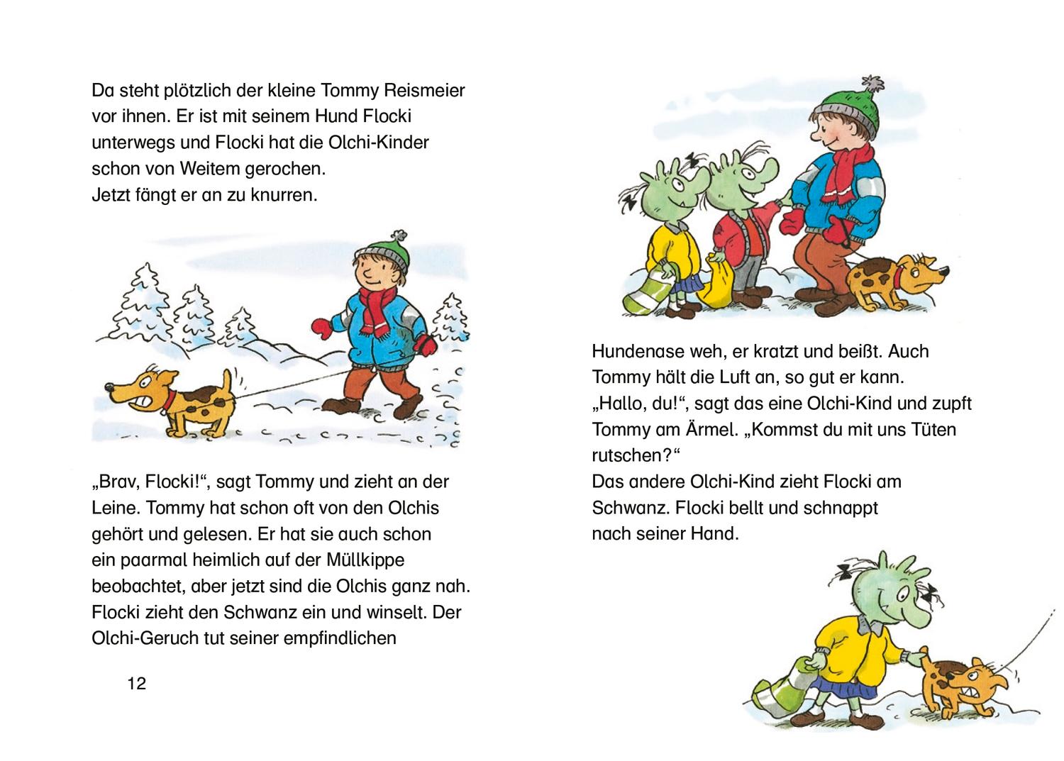 Beispielinhalt (Bild) Die Olchis feiern Weihnachten
