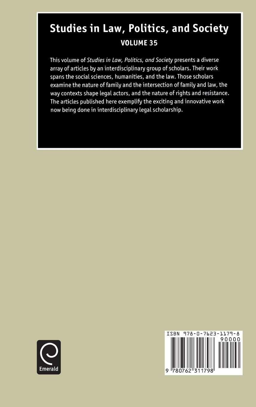 Rückseitencover Studies in Law, Politics and Society