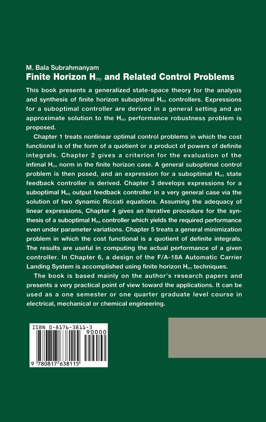 Rückseitencover Finite Horizon H¿ and Related Control Problems
