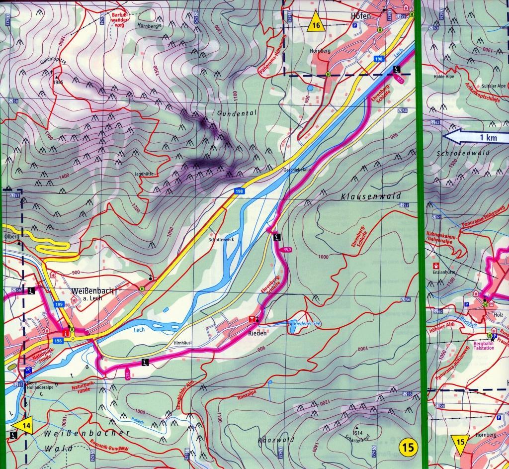 Beispielinhalt (Bild) Lechweg, Formarinsee - Füssen 1:25 000
