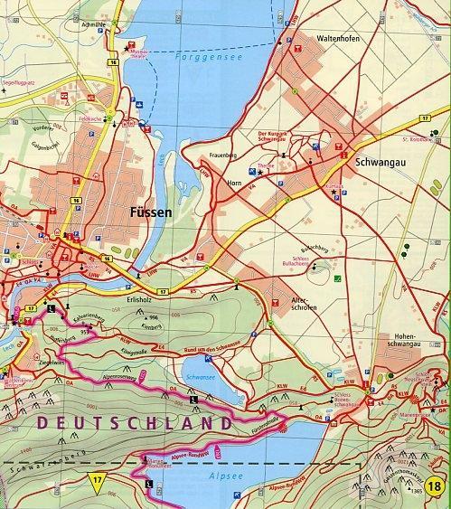 Beispielinhalt (Bild) Lechweg, Formarinsee - Füssen 1:25 000