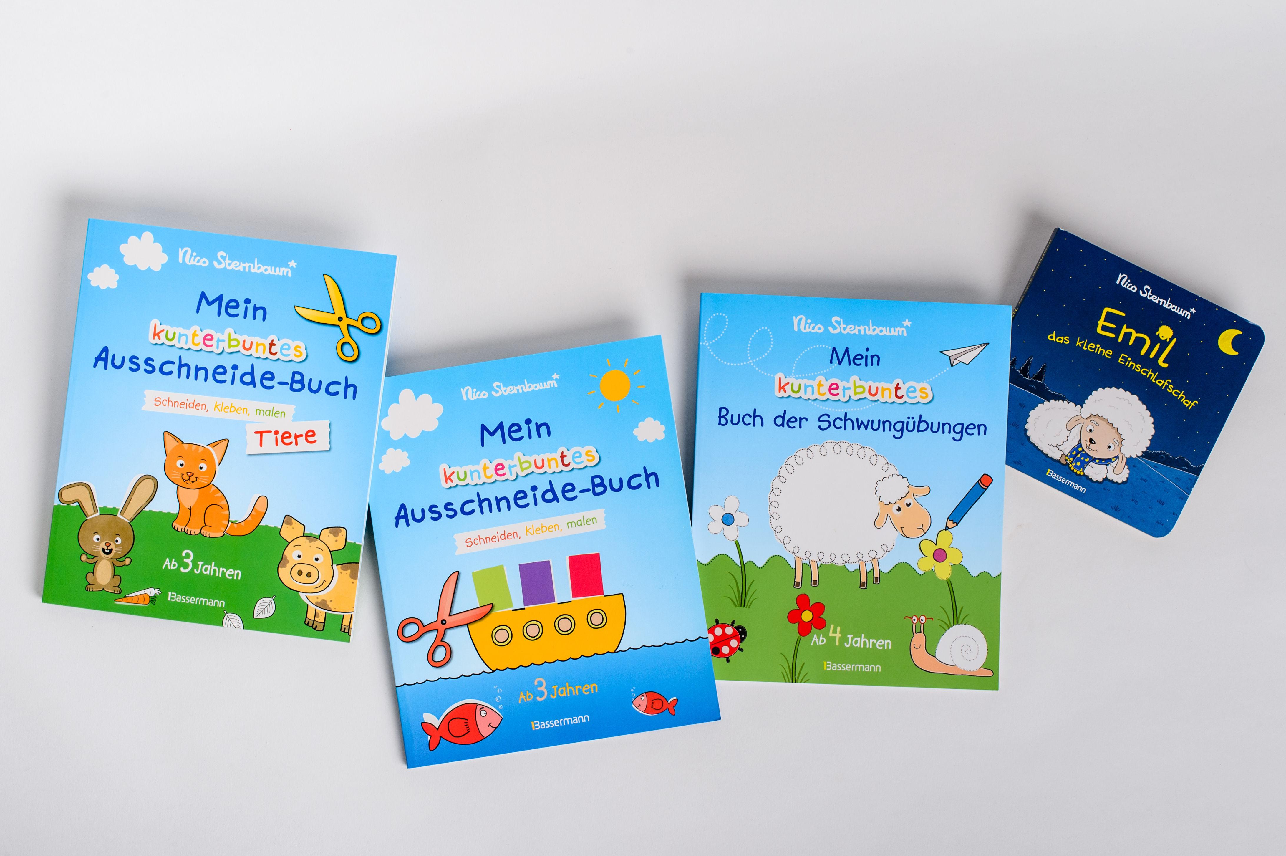 Beispielinhalt (Bild) Mein kunterbuntes Ausschneidebuch - Tiere. Schneiden, kleben, malen ab 3 Jahren. Mit Scherenführerschein