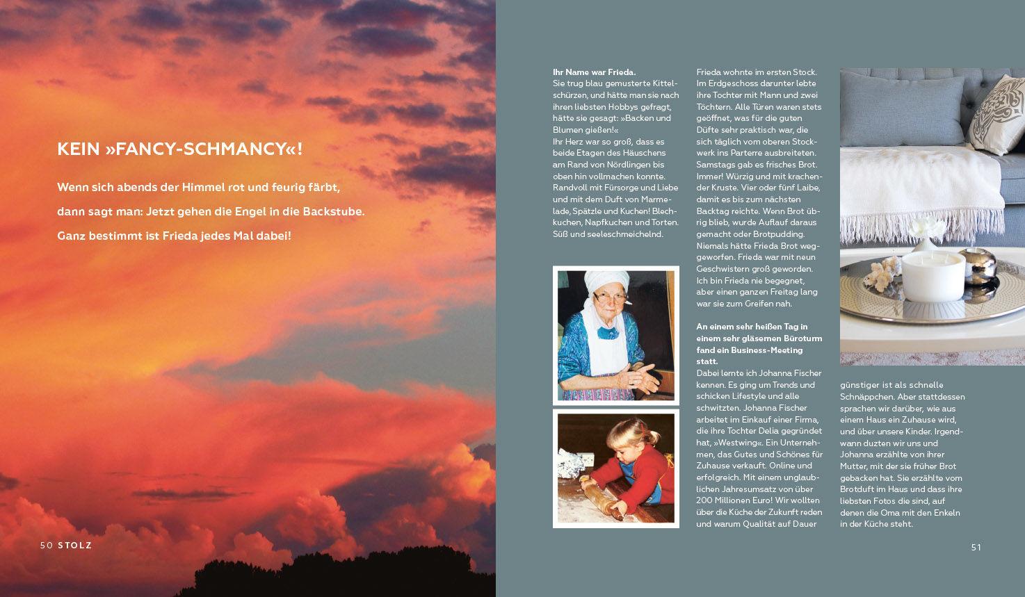 Beispielinhalt (Bild) Sauerteig - Glück vermehrt sich in 4 Tagen. Brot backen mit Achtsamkeit, Entschleunigung und entspannten Bäckern rund um die Welt. Sonderausgabe mit vielen Original-Rezepten