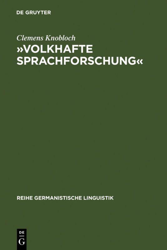 Vorderes Coverbild 'Volkhafte Sprachforschung'