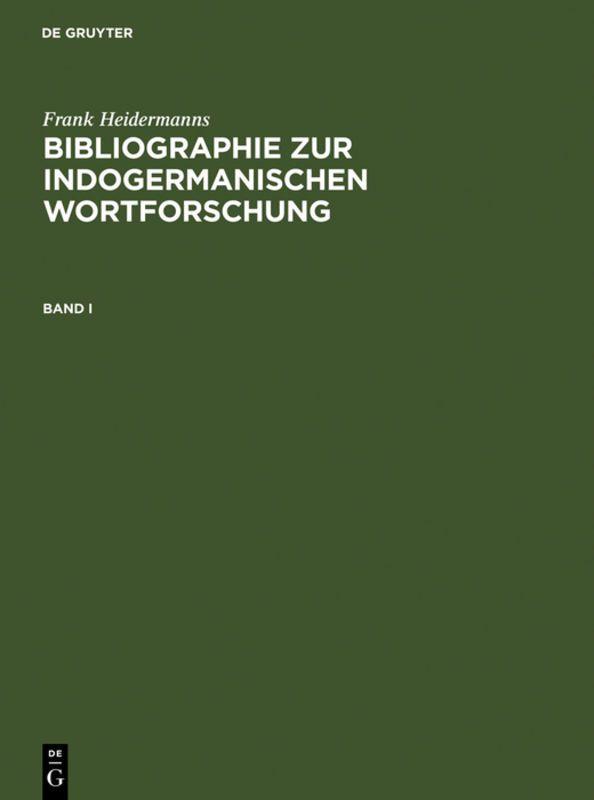 Vorderes Coverbild Bibliographie zur indogermanischen Wortforschung 3 Bde.