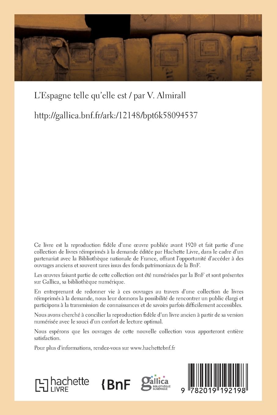 Rückseitencover L'Espagne Telle Qu'elle Est