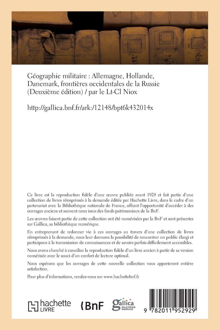 Rückseitencover Géographie Militaire: Allemagne, Hollande, Danemark, Frontières Occidentales de la Russie 2e Éd