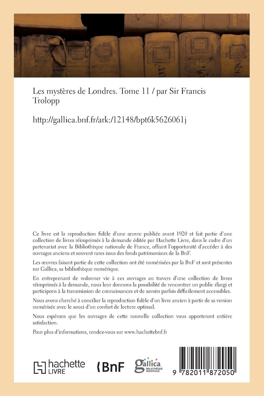 Rückseitencover Les Mystères de Londres. Tome 11