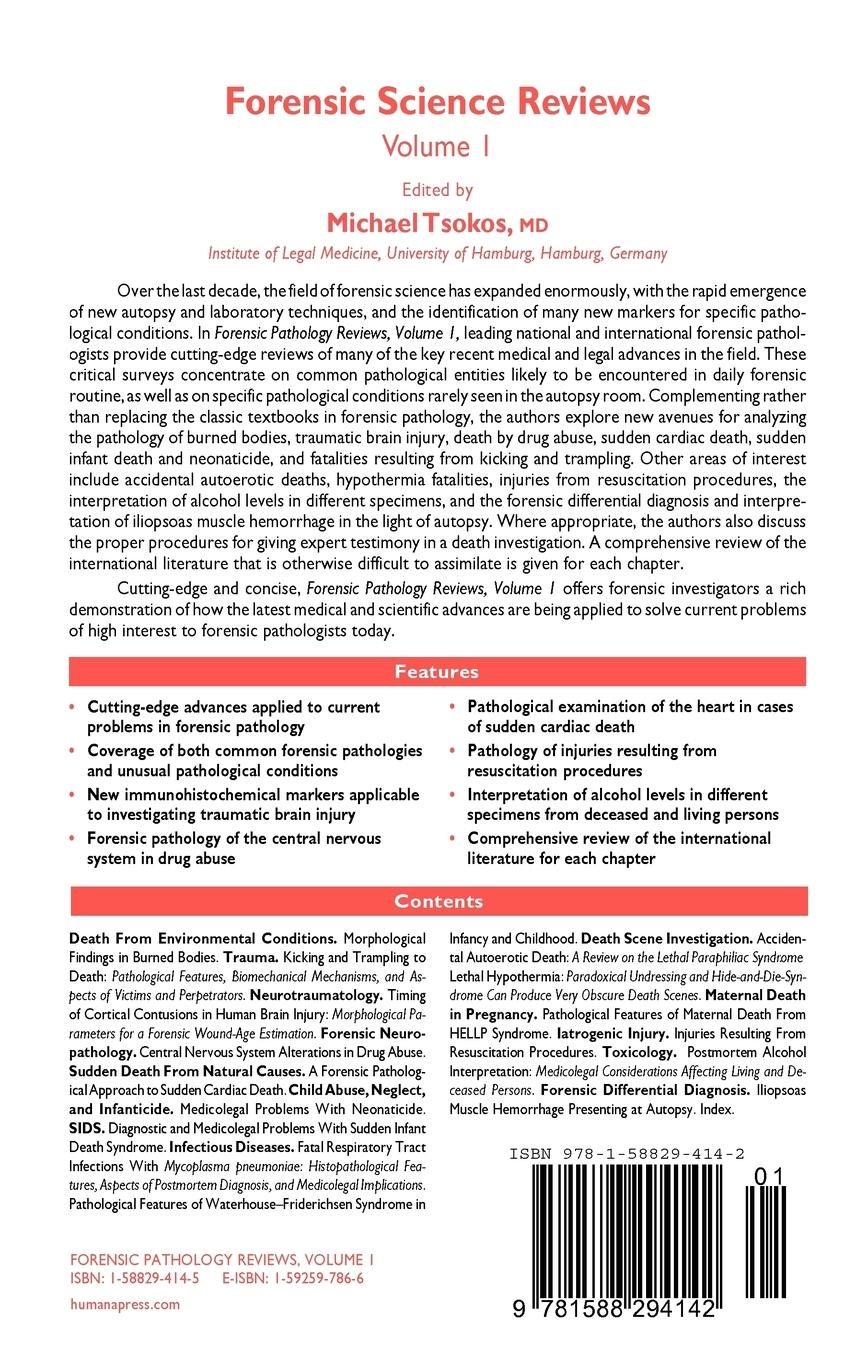 Rückseitencover Forensic Pathology Reviews