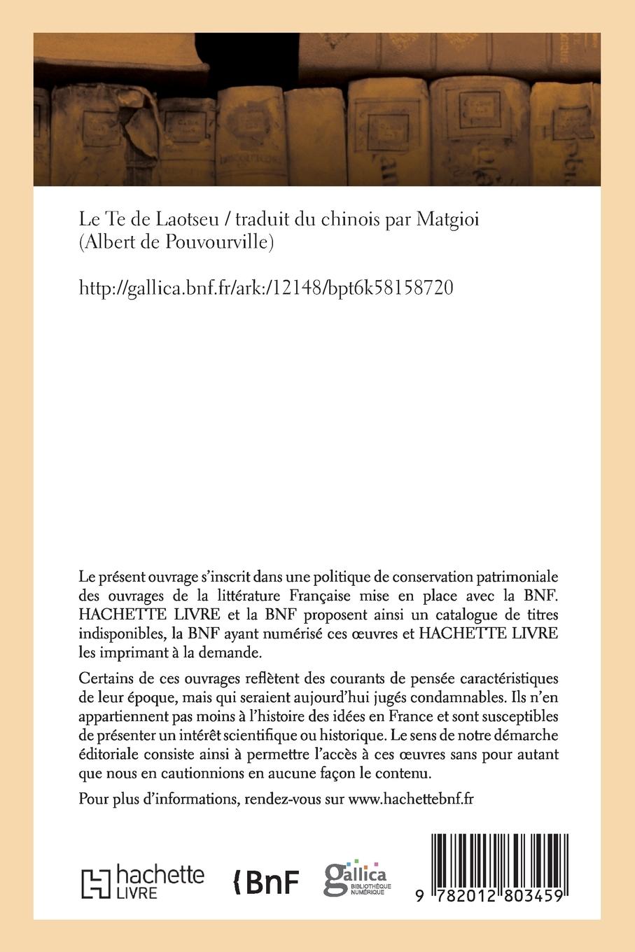 Rückseitencover Le Te de Laotseu