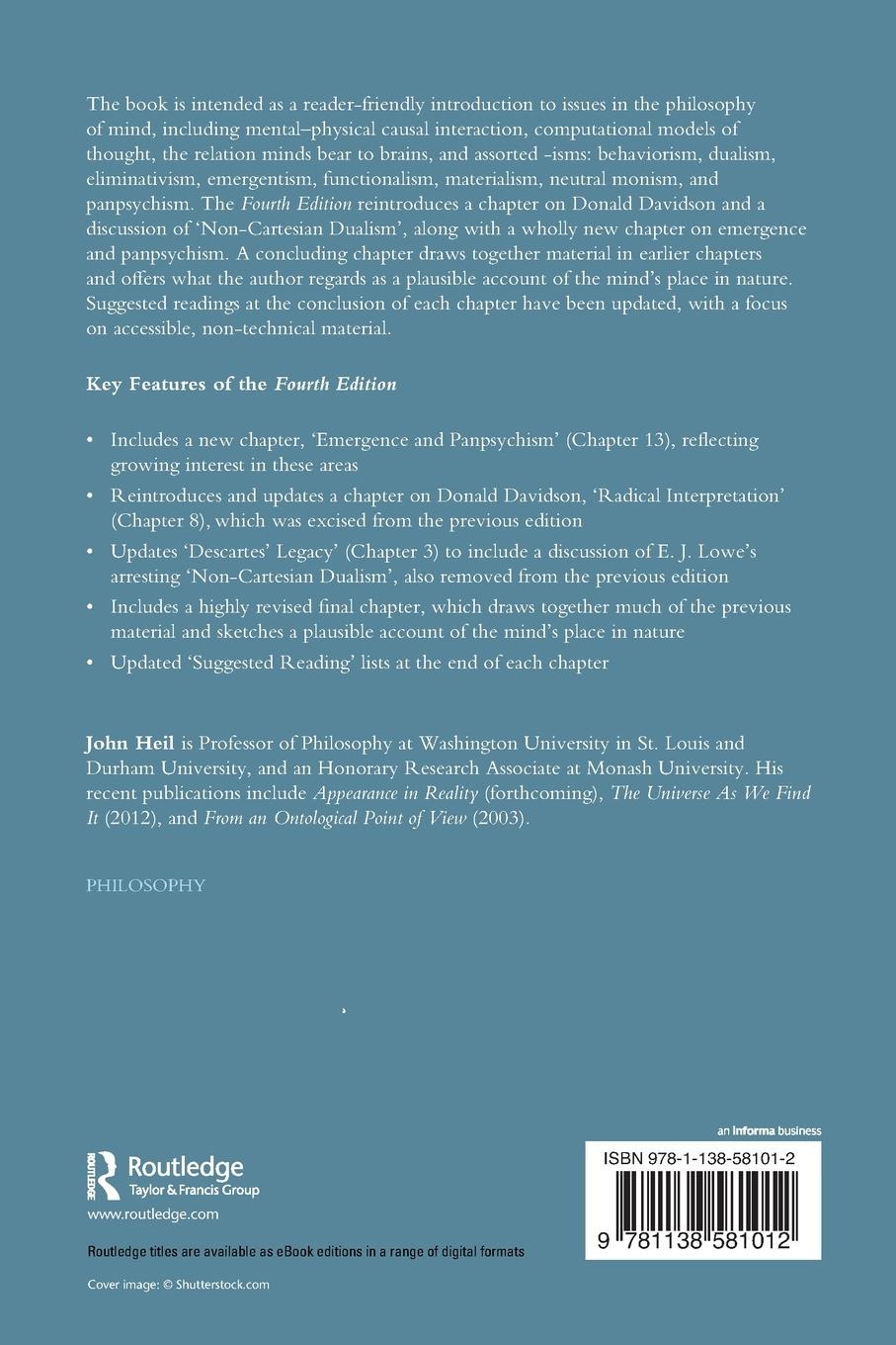 Rückseitencover Philosophy of Mind