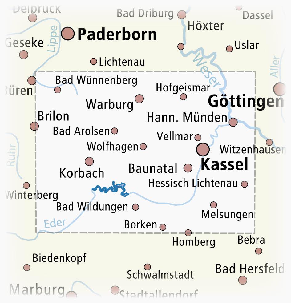 Beispielinhalt (Bild) Waldecker Land und Kasseler Land 1:105 000