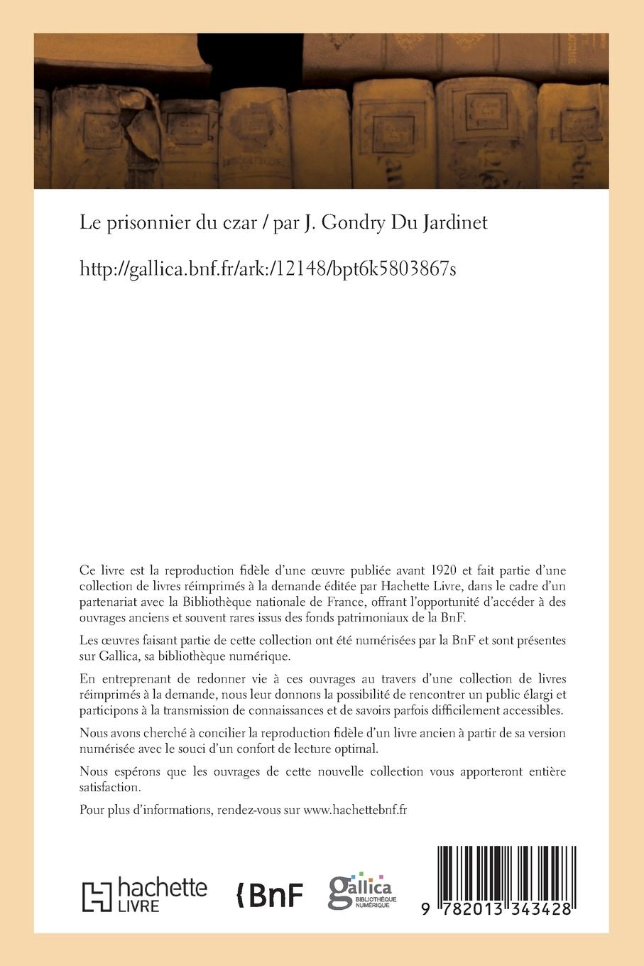 Rückseitencover Le Prisonnier Du Czar