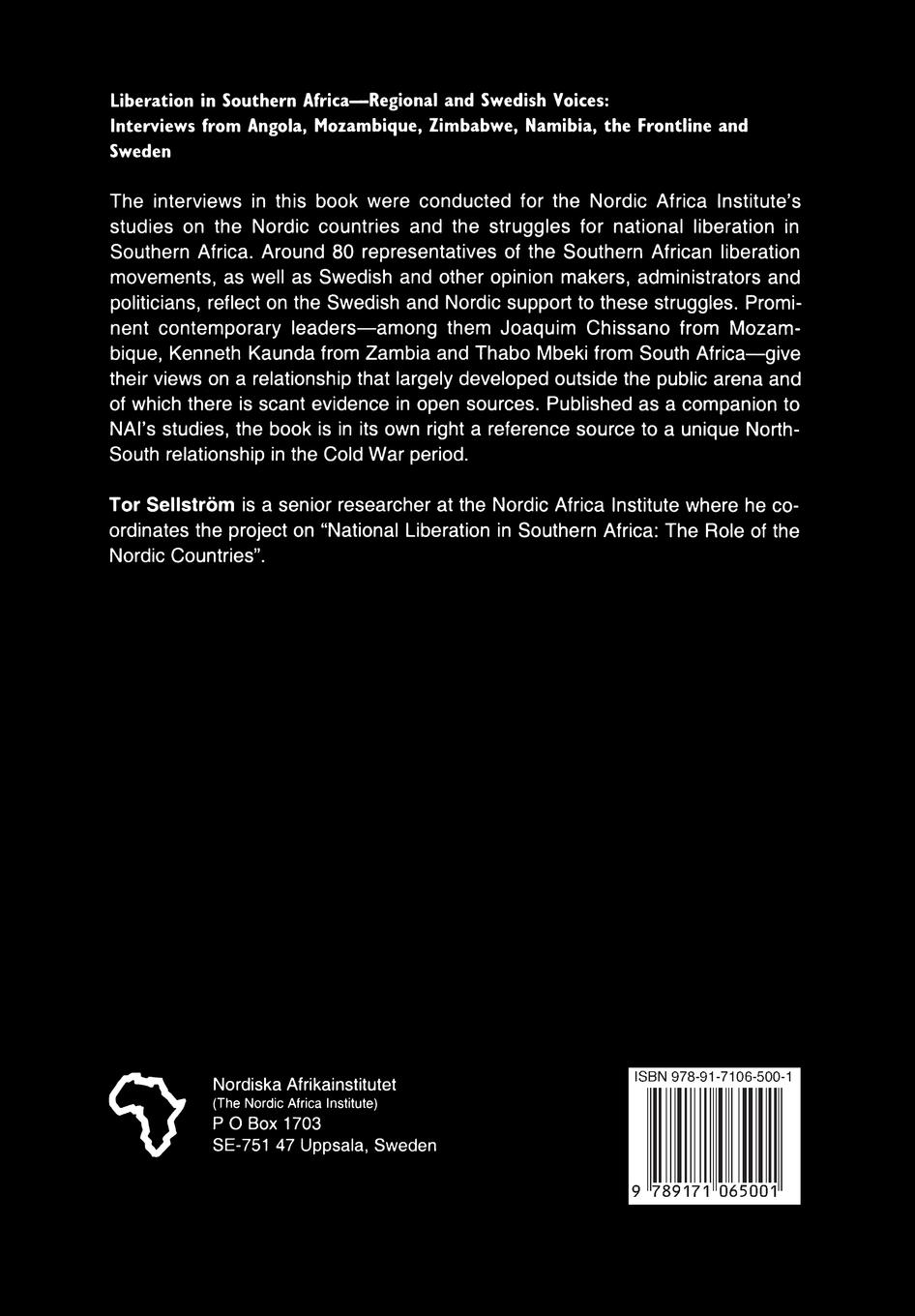 Rückseitencover Liberation in Southern Africa - regional and Swedish voices