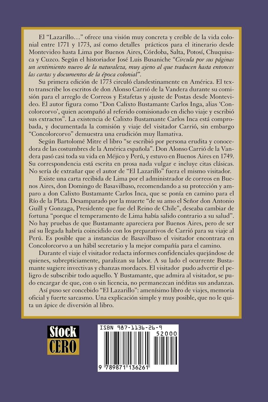 Rückseitencover El Lazarillo de Ciegos Caminantes