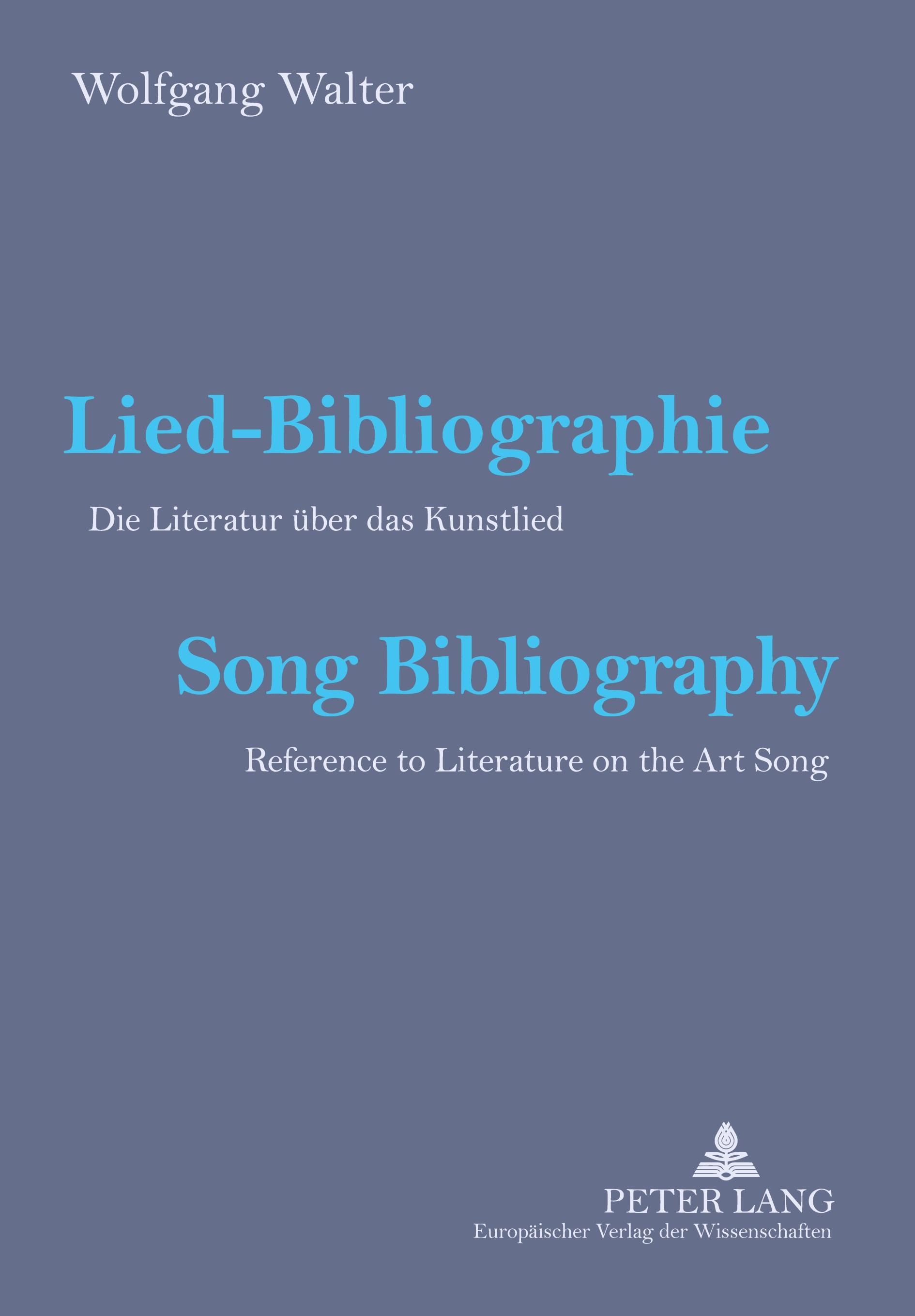 Vorderes Coverbild Lied-Bibliographie - Song Bibliography