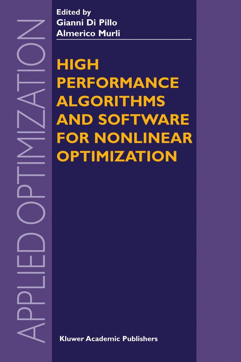 Vorderes Coverbild High Performance Algorithms and Software for Nonlinear Optimization