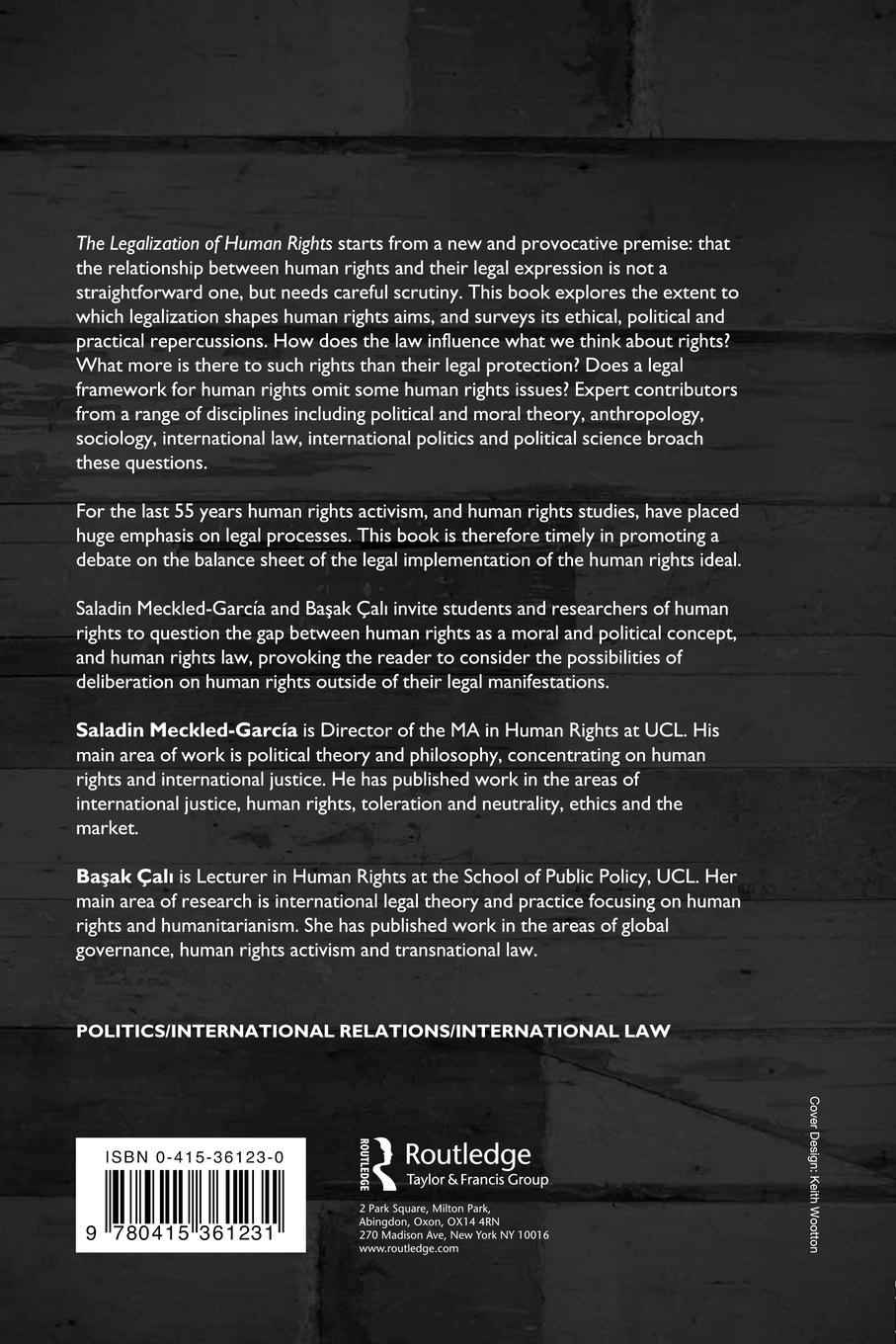 Rückseitencover The Legalization of Human Rights