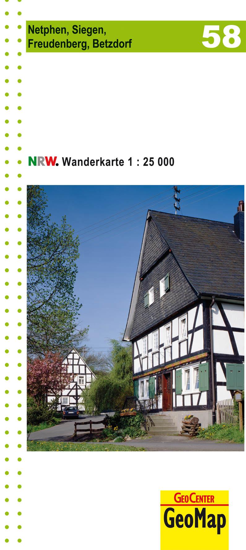 Vorderes Coverbild Nordrhein-Westfalen Wanderkarte 58. Netphen, Siegen, Freudenberg, Betzdorf 1 : 25.000