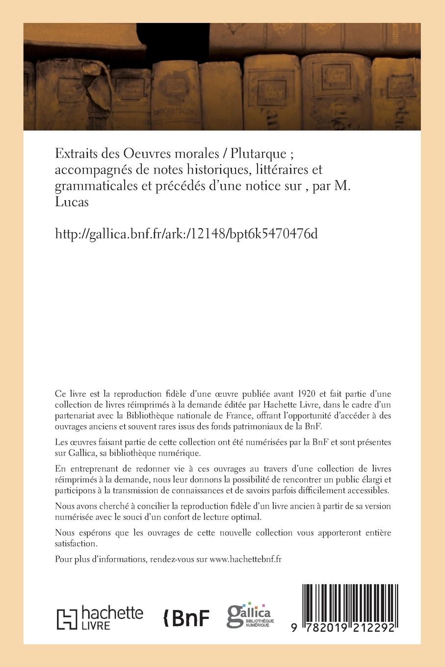 Rückseitencover Extraits Des Oeuvres Morales